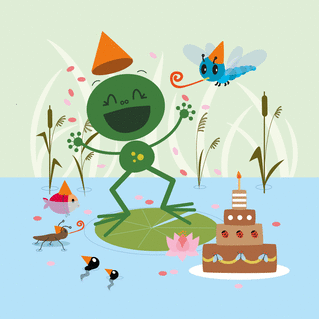 Carte Joyeux Anniversaire Petite Grenouille Envoyer Une Vraie Carte Anniversaire Enfant Des 0 99 Merci Facteur