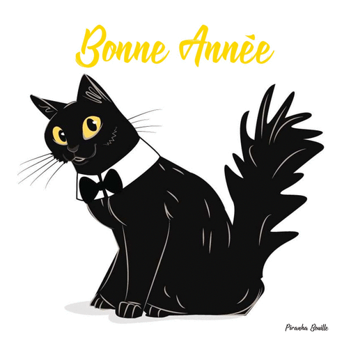 Katzen - ¤¤ - CHATS (Petite Carte) - OURSON - ILLUSTRATEUR - Bonne Année - Voir description