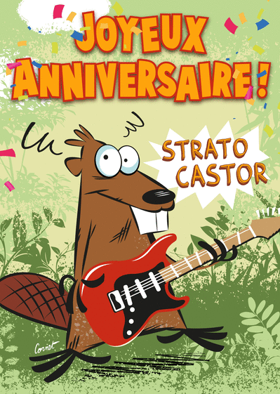 Carte Joyeux Anniversaire Strato Castor Envoyer Une Vraie Carte Anniversaire Humour Des 0 99 Merci Facteur