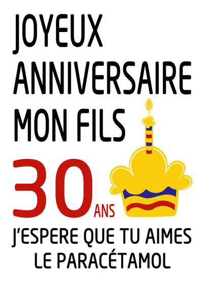 Carte Feter Ses 30 Ans Avec Du Paracetamol Envoyer Une Vraie Carte Anniversaire 30 Ans Des 0 99 Merci Facteur
