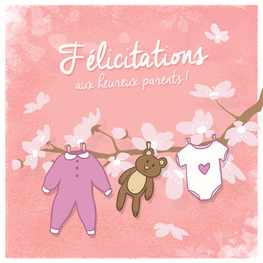 Envoyez Une Jolie Carte Felicitations Naissance Fille Des 0 99 Envoi Rapide Avec Merci Facteur 24 Cartes Exclusives