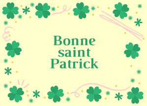 carte Trèfles verts éclatants pour Saint Patrick 