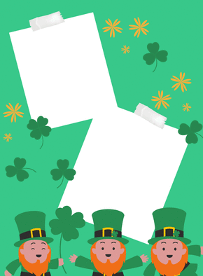 carte Lutins joyeux et tréfles à la fête 