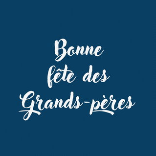 carte Merveilleuse fête des Grands-pères en bleu 