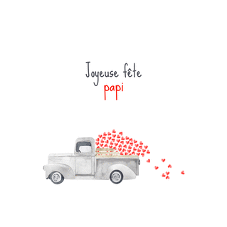 carte Camion plein de coeurs pour Papi chéri 