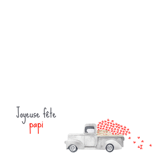 carte Camion de cœurs pour une fête joyeuse 