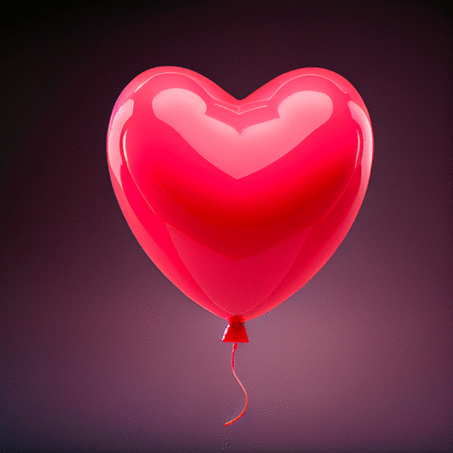 Ballon rouge avec des petits cœurs noirs