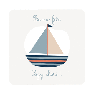 carte Navigue avec amour pour Papi chéri 