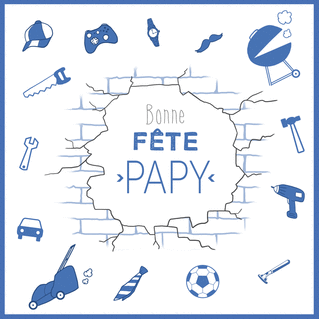 carte Bonne fête Papy avec des outils amusants 