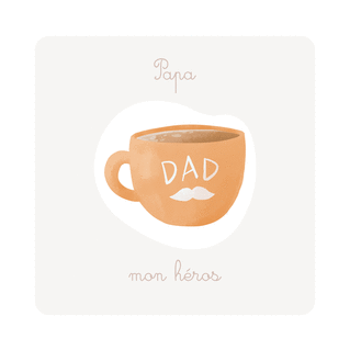 carte Café héroïque pour un papa adoré 