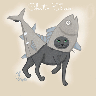 carte Chat déguisé pour une farce amusante de 1er avril 