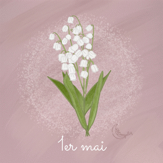 carte Muguet élégant sur fond rose tendre 