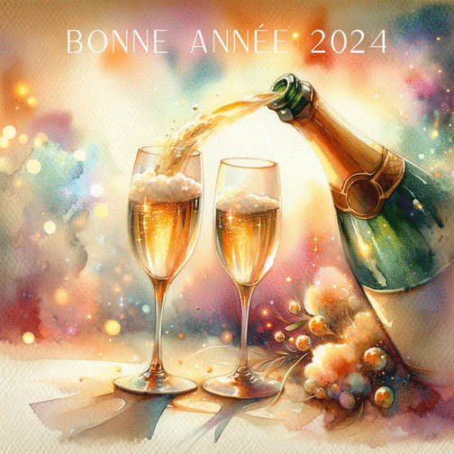 Carte Bonne Année Au Champagne : Envoyer une vraie Carte De Voeux