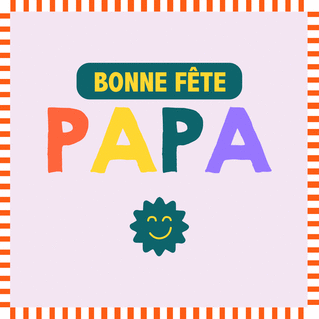 carte Bonne fête Papa en couleurs vives 