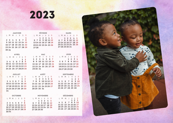 Carte Calendrier 2024 Aquarelle - personnalisable : Envoyer une vraie Carte Calendrier  2024 dès 0,99€ - Merci Facteur
